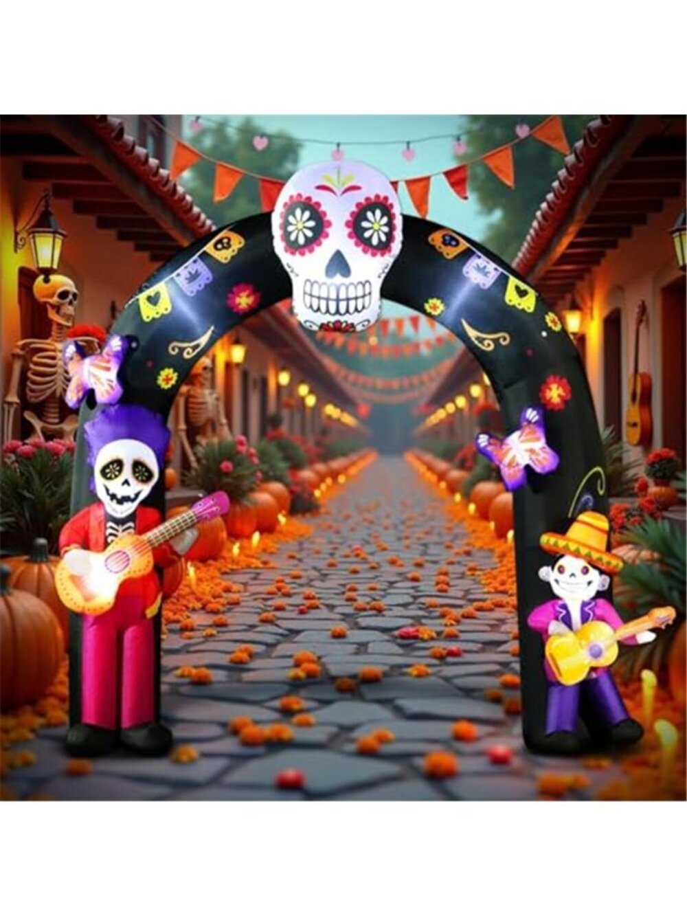 8FT Halloween Inflatable Blow Up Decorations Archway, Day of the Dead
